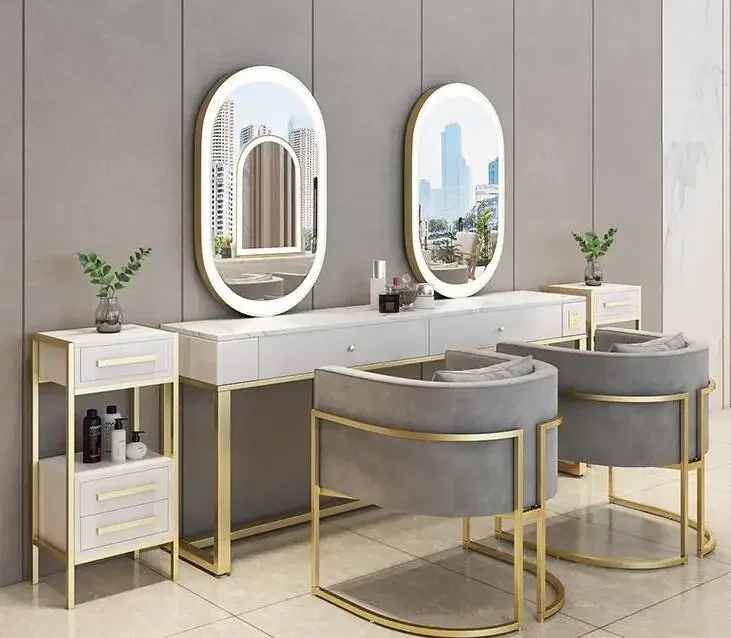 Barber shop mirror table, net red beauty salon, hair ironing and dyeing belt lamp, mirror hair salon, fashion style, double-side
Barber shop mirror table, net red beauty salon, hair ironing and dyeing belt lamp, mirror hair salon, fashion style, double-side