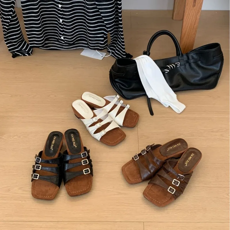 Retro Women Shoes Exquisite French Style Wedge Heel Slippers for Woman Fashion Vacation Casual Shoe Designer Shoes Zapatos Mujer
Retro Women Shoes Exquisite French Style Wedge Heel Slippers for Woman Fashion Vacation Casual Shoe Designer Shoes Zapatos Mujer