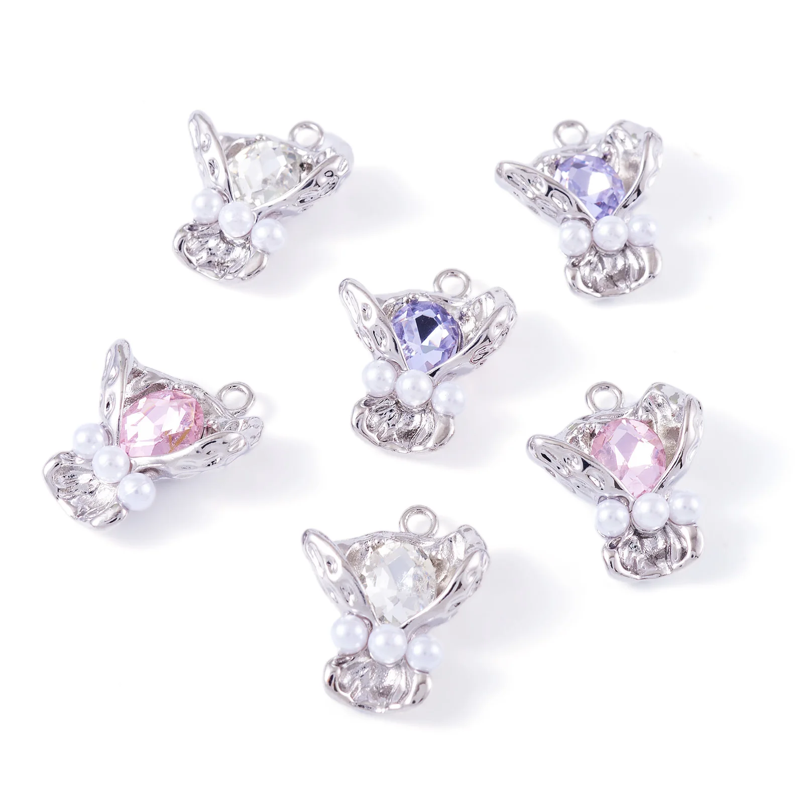 6Pcs Rack Plating Alloy Rhinestone Pendants with ABS Pearl Beads Flower Mixed Color for Making DIY Jewelry Necklace Eardrop
6Pcs Rack Plating Alloy Rhinestone Pendants with ABS Pearl Beads Flower Mixed Color for Making DIY Jewelry Necklace Eardrop