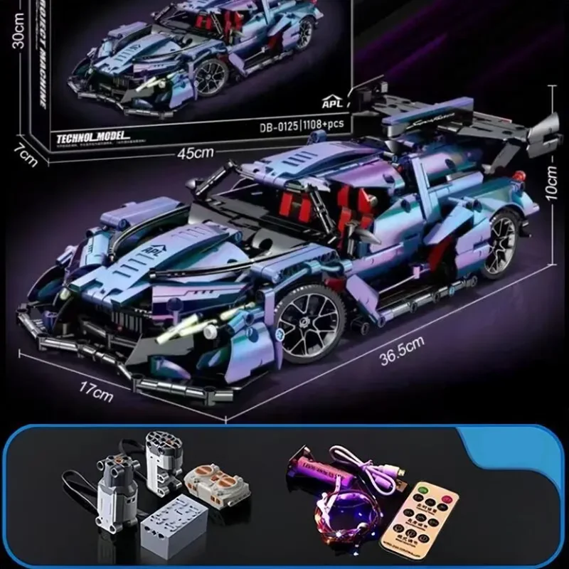 New 1108PCS technology 1:14 Gradient purple sports car building blocks Assembly racing building blocks toy birthday gift to
New 1108PCS technology 1:14 Gradient purple sports car building blocks Assembly racing building blocks toy birthday gift to
