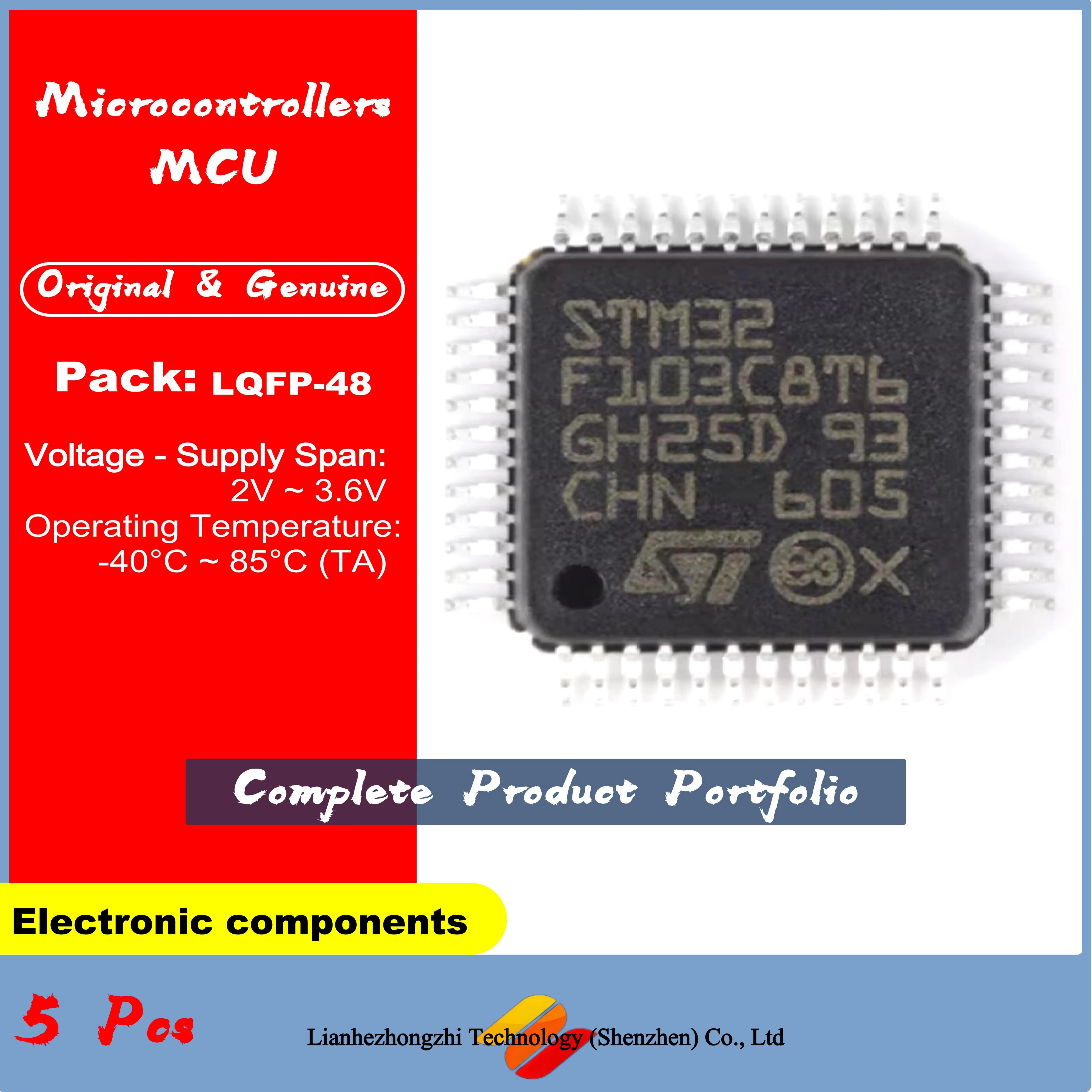 5Pcs/LOT STM32F103C8T6 48-LQFP chip ICs | IC MCU 32-BIT 64KB FLASH Microcontrollers - MCU SMD 100% NEW
5Pcs/LOT STM32F103C8T6 48-LQFP chip ICs | IC MCU 32-BIT 64KB FLASH Microcontrollers - MCU SMD 100% NEW