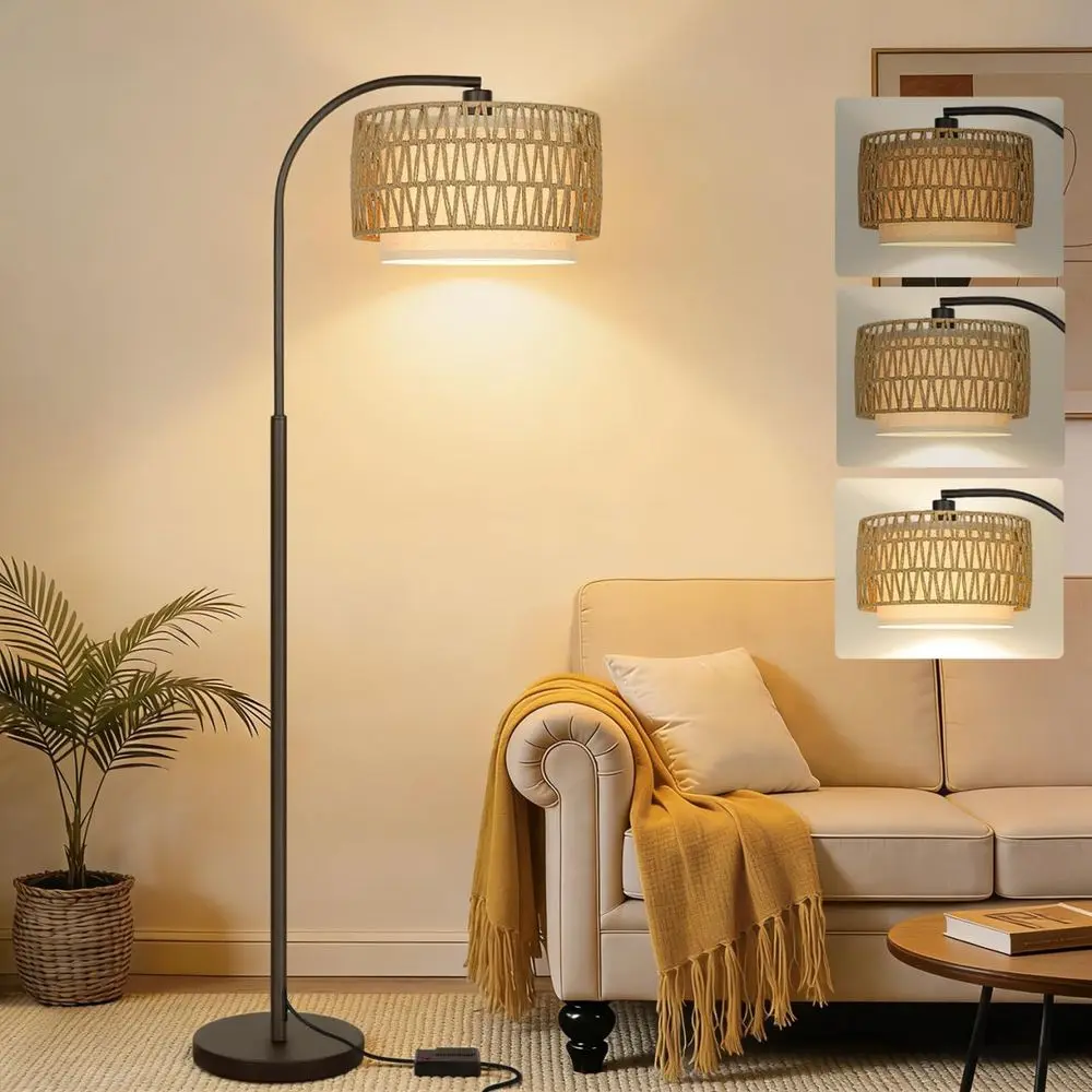 Dimmable Rattan Floor Lamp with Fabric Shades for Living Room, Bedroom, and Office Reading Spaces, Bulb Included
Dimmable Rattan Floor Lamp with Fabric Shades for Living Room, Bedroom, and Office Reading Spaces, Bulb Included