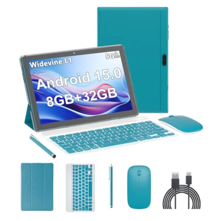 10 inch Android 15 Tablet with 8GB RAM+32GB ROM 2TB Expandable Green 2 in 1 Keyboard Case 1280x800 IPS Display 5G Wi-Fi6 Dual C
10 inch Android 15 Tablet with 8GB RAM+32GB ROM 2TB Expandable Green 2 in 1 Keyboard Case 1280x800 IPS Display 5G Wi-Fi6 Dual C