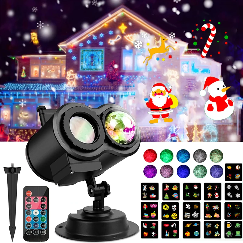 New Year Christmas Pattern Snowflake Laser Projector Light Waterproof Outdoor Holiday Projector Light Led Stage Light Xmas Decor
New Year Christmas Pattern Snowflake Laser Projector Light Waterproof Outdoor Holiday Projector Light Led Stage Light Xmas Decor
