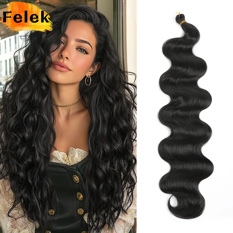 24" Body Wave Braiding Hair Extensions 3-5Pcs Synthetic Pre-Feathered Black Boho Box Braids for Goddess French Curl Crochet Hair
24" Body Wave Braiding Hair Extensions 3-5Pcs Synthetic Pre-Feathered Black Boho Box Braids for Goddess French Curl Crochet Hair