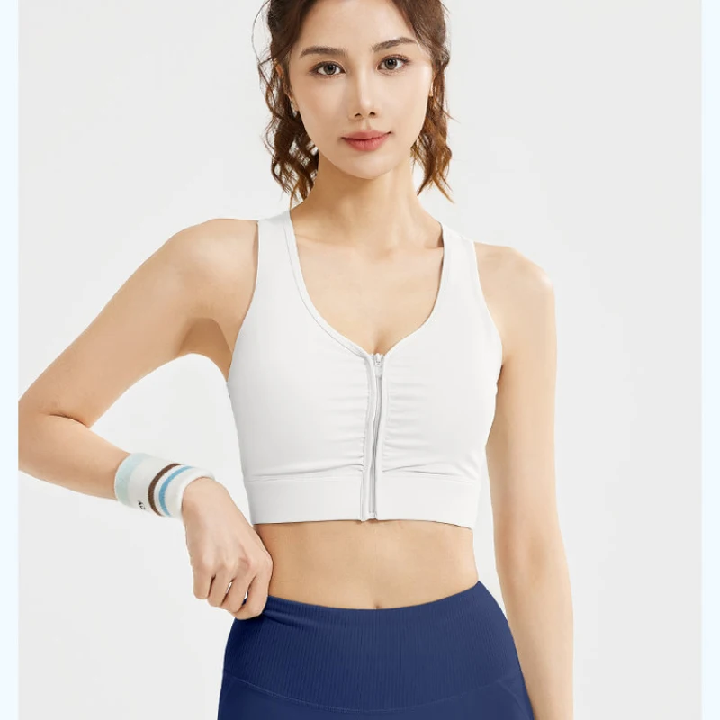 2026 Summer Women Front Zipper Ruched Sports Bra Shockproof Push Up Skin-Friendly Versatile Yoga Bra for Running Training Gym
2026 Summer Women Front Zipper Ruched Sports Bra Shockproof Push Up Skin-Friendly Versatile Yoga Bra for Running Training Gym