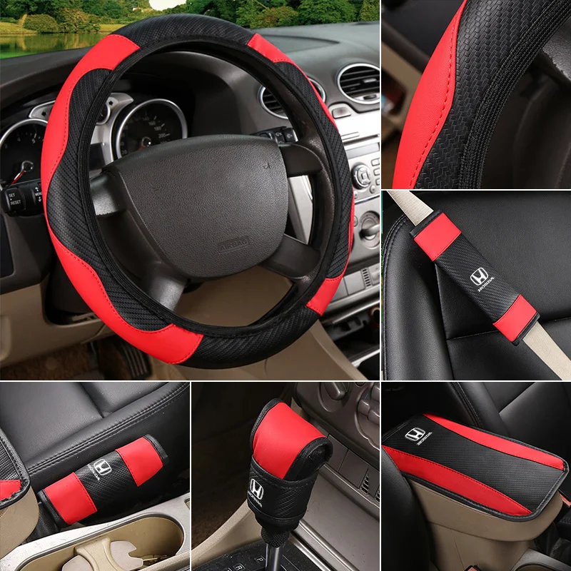 6Pcs/1 Set Car Safety Shoulder Protector Steering Wheel Cover For Honda Fit Mugen Insight Type VTEC DOHC Modulo Vezel Legend RR
6Pcs/1 Set Car Safety Shoulder Protector Steering Wheel Cover For Honda Fit Mugen Insight Type VTEC DOHC Modulo Vezel Legend RR