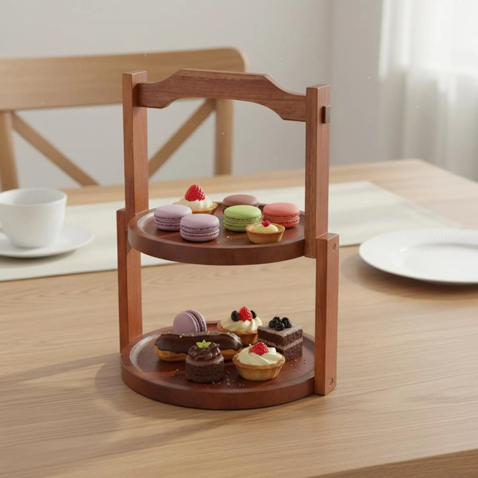 Wooden Tiered Dessert Stand Multi-Layer Design 3-Tier Dessert Display Stand 3 Tier Serving Tray Portable Handle for Banquet
Wooden Tiered Dessert Stand Multi-Layer Design 3-Tier Dessert Display Stand 3 Tier Serving Tray Portable Handle for Banquet