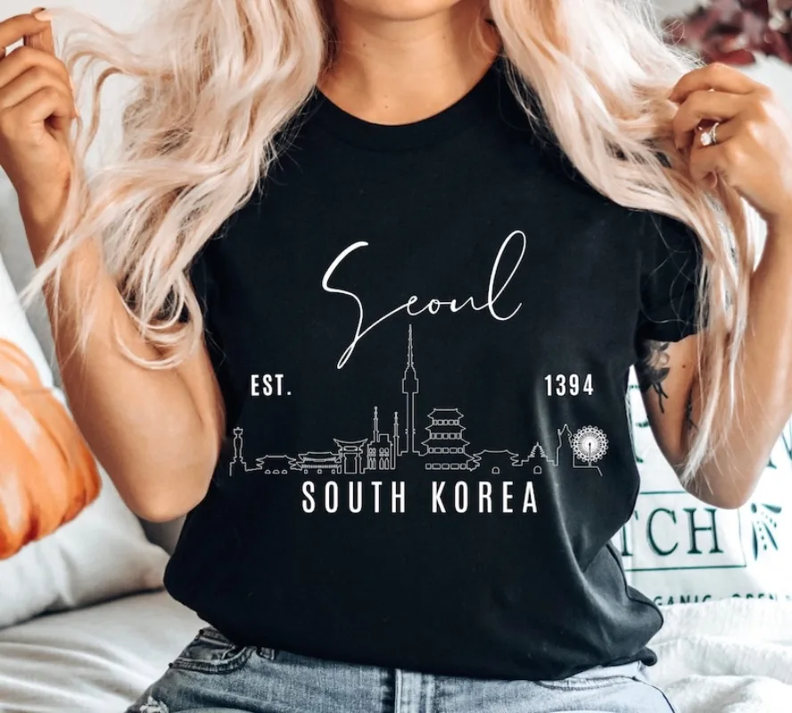 South Korea T Shirt Seoul Pullover L City Gift Soft and Comfortable Crewneck Unisex T Shirt Personalized Clothing Korean Style
South Korea T Shirt Seoul Pullover L City Gift Soft and Comfortable Crewneck Unisex T Shirt Personalized Clothing Korean Style