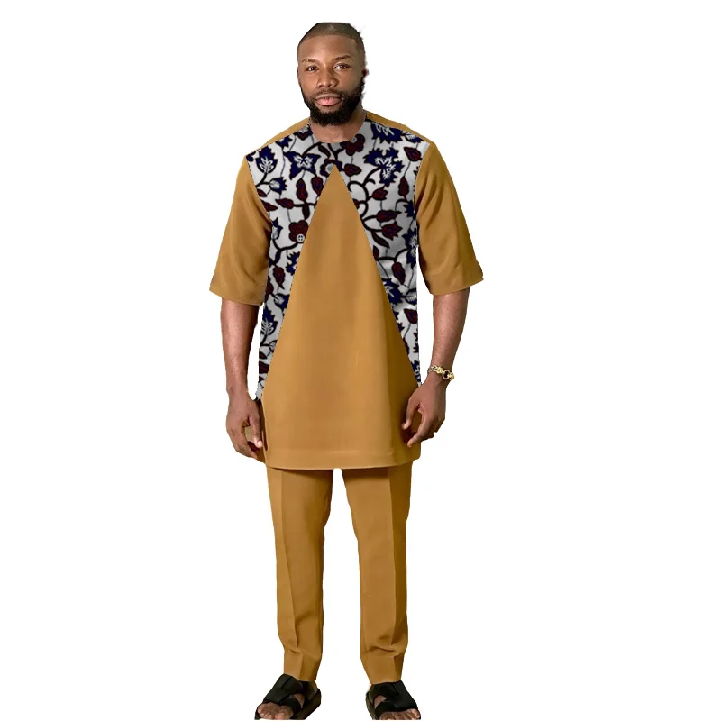 Retro Style Men Set Half Sleeve Shirts Patch Trousers Original Design Male Pant Suits Traditional African Wedding Wear
Retro Style Men Set Half Sleeve Shirts Patch Trousers Original Design Male Pant Suits Traditional African Wedding Wear