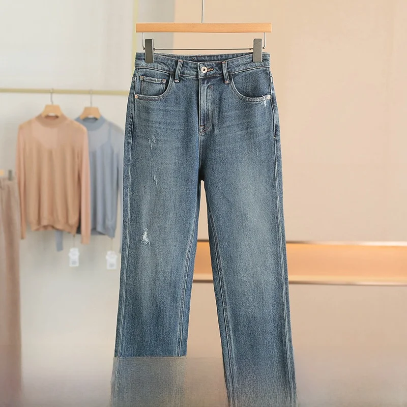MI Comfortable Faded Straight Leg Jeans Women's Premium Brand Button Embellished Long Cotton Stretch Denim Autumn Fashion
MI Comfortable Faded Straight Leg Jeans Women's Premium Brand Button Embellished Long Cotton Stretch Denim Autumn Fashion