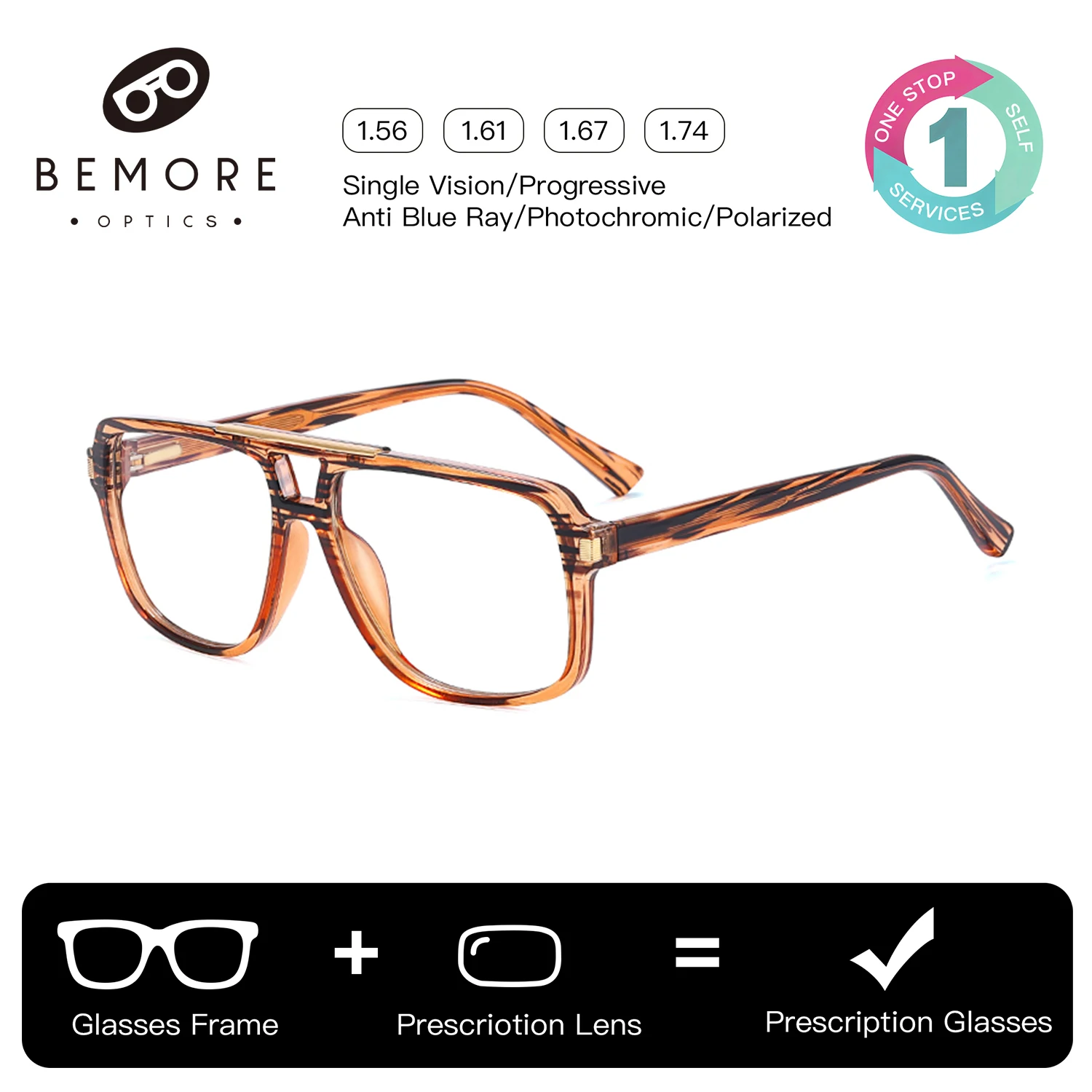 BEMORE Handmade Acetate Prescription Glasses Men Pilot Photochromic Anti Blue Light Optical Multifocal Eyeglasses
BEMORE Handmade Acetate Prescription Glasses Men Pilot Photochromic Anti Blue Light Optical Multifocal Eyeglasses