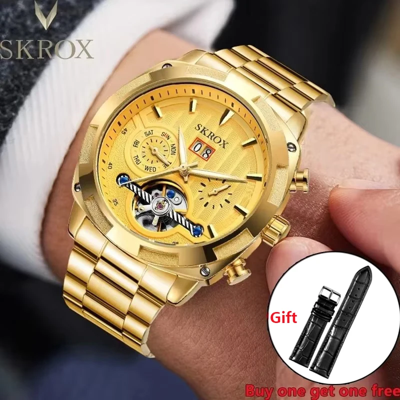 Original Luxury Brands Tourbillon Automatic Movement Sports Gold Man Watch Stainless Steel Mechanical Men's Wrist Watches Clock
Original Luxury Brands Tourbillon Automatic Movement Sports Gold Man Watch Stainless Steel Mechanical Men's Wrist Watches Clock