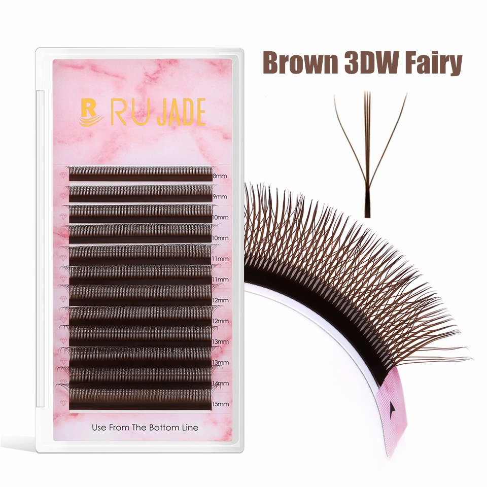 RUJADE New Brown 3D W Shape Premade Volume Fans Fairy Spike Eyelash Extensions Soft Natural Clover False Lashes
RUJADE New Brown 3D W Shape Premade Volume Fans Fairy Spike Eyelash Extensions Soft Natural Clover False Lashes