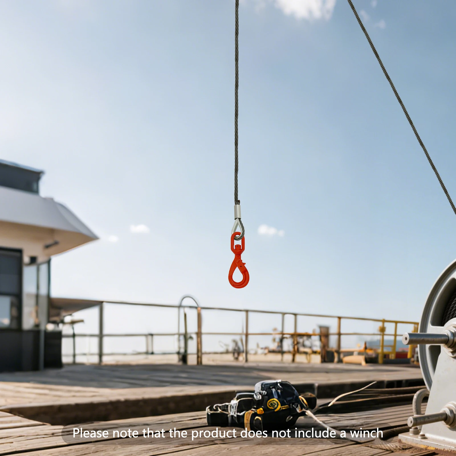 9/16 Inch * 50ft Carbon Steel Wire Rope Hook Red Self-locking Safety Hook High-strength Load-bearing Heavy Oil Rope
9/16 Inch * 50ft Carbon Steel Wire Rope Hook Red Self-locking Safety Hook High-strength Load-bearing Heavy Oil Rope