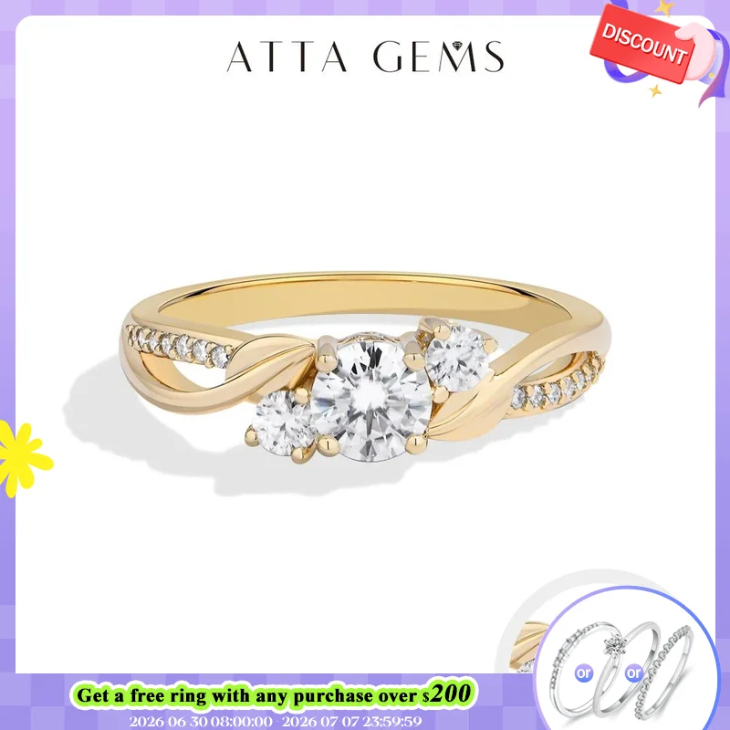 ATTAGEMS 925 Sterling Silver Three-stone Moissanite Ring Women D VVS1 0.5CT Twisted Band Sparkling Engagement Gift Fine Jewelry
ATTAGEMS 925 Sterling Silver Three-stone Moissanite Ring Women D VVS1 0.5CT Twisted Band Sparkling Engagement Gift Fine Jewelry