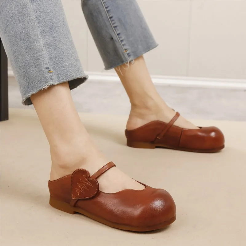 GKTINOO Retro Genuine Leather Round Toe Summer Slippers Women's Shoes 2025 New Outside Leisure Slip-on Sandals
GKTINOO Retro Genuine Leather Round Toe Summer Slippers Women's Shoes 2025 New Outside Leisure Slip-on Sandals