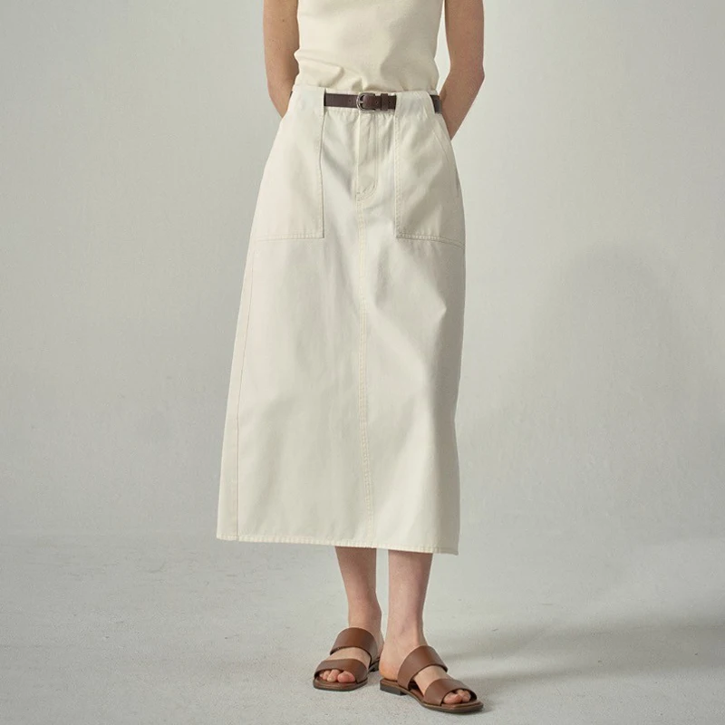 Korean Sle High Waist A-Line Cotton Midi Skirt Breathable Commute over Knee Slimming Spring New Arrival Faionable Women's...
Korean Sle High Waist A-Line Cotton Midi Skirt Breathable Commute over Knee Slimming Spring New Arrival Faionable Women's...