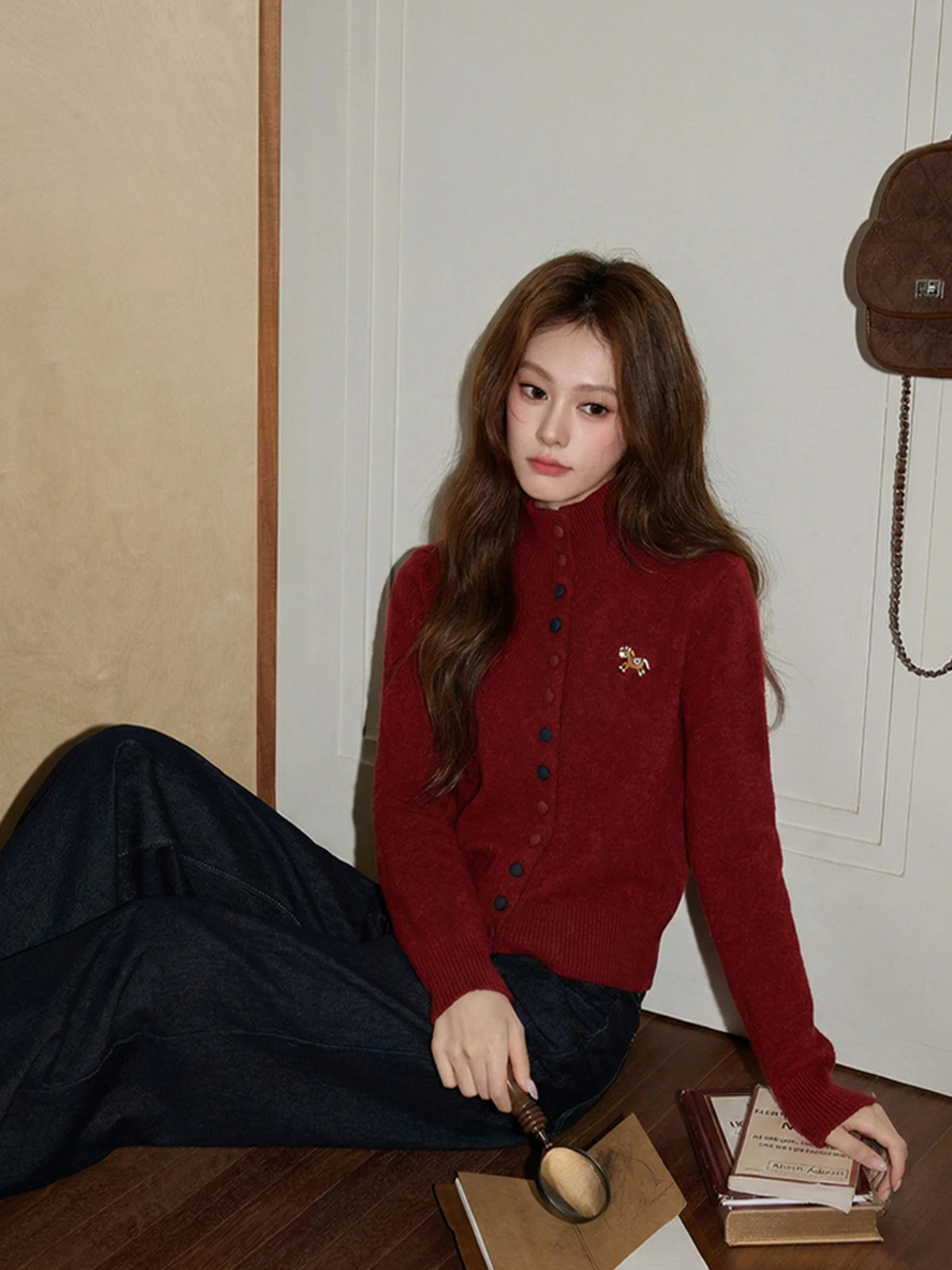 Red High Collar Knitted Sweater Cardigan Women's Winter Faion Soft Cotton Embroidery Luy Year Fem Korean Sle Long Sl...
Red High Collar Knitted Sweater Cardigan Women's Winter Faion Soft Cotton Embroidery Luy Year Fem Korean Sle Long Sl...