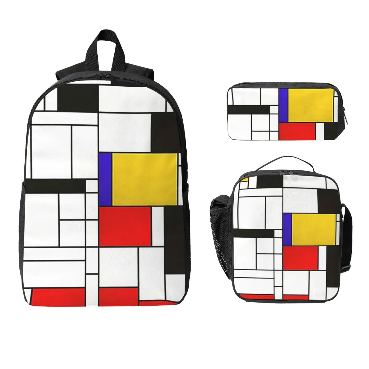 Рюкзак Piet Mondrian De Stijl, студенческая сумка для книг для мальчиков и девочек, школьная сумка, компьютерные сумки на плечо, изолированная сумка для обеда 3 шт., пенал
Рюкзак Piet Mondrian De Stijl, студенческая сумка для книг для мальчиков и девочек, школьная сумка, компьютерные сумки на плечо, изолированная сумка для обеда 3 шт., пенал