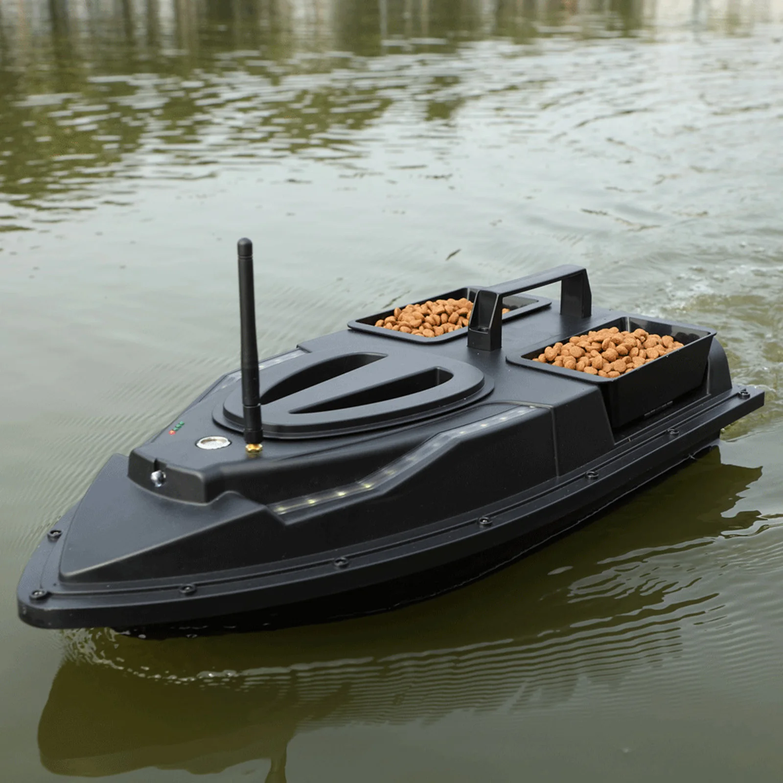 V700 Intelligent RC Bait Boat 500m One Key Return Remote Control Fish Finder Device with Turn Signal Black
V700 Intelligent RC Bait Boat 500m One Key Return Remote Control Fish Finder Device with Turn Signal Black