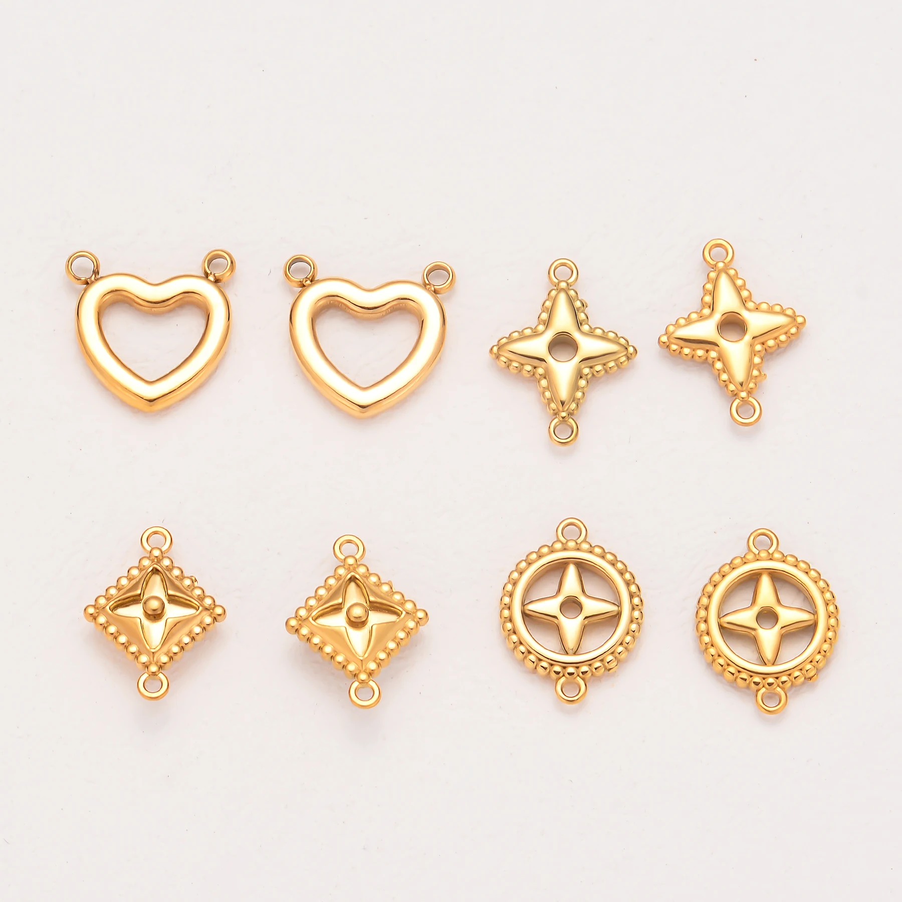 4pcs/lot Stainless Steel Mini Heart Flower Star Two Holes Connector Charm for DIY Necklace Bracelet Jewelry Making
4pcs/lot Stainless Steel Mini Heart Flower Star Two Holes Connector Charm for DIY Necklace Bracelet Jewelry Making