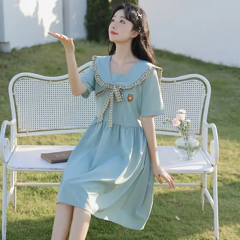 Preppy Style Girls Student Dresses Summer New Oversized Loose Peter Pan Collar Dress Y2k Streetwear Women Clothing
Preppy Style Girls Student Dresses Summer New Oversized Loose Peter Pan Collar Dress Y2k Streetwear Women Clothing