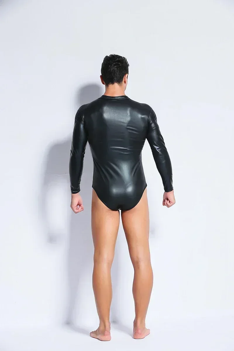 Men Wetlook Latex Sexy Tights Bodysuit Long Sleeve Shiny PU Leather Bodysuit Clubwear Pole Dancing Plus Size 3XL
Men Wetlook Latex Sexy Tights Bodysuit Long Sleeve Shiny PU Leather Bodysuit Clubwear Pole Dancing Plus Size 3XL