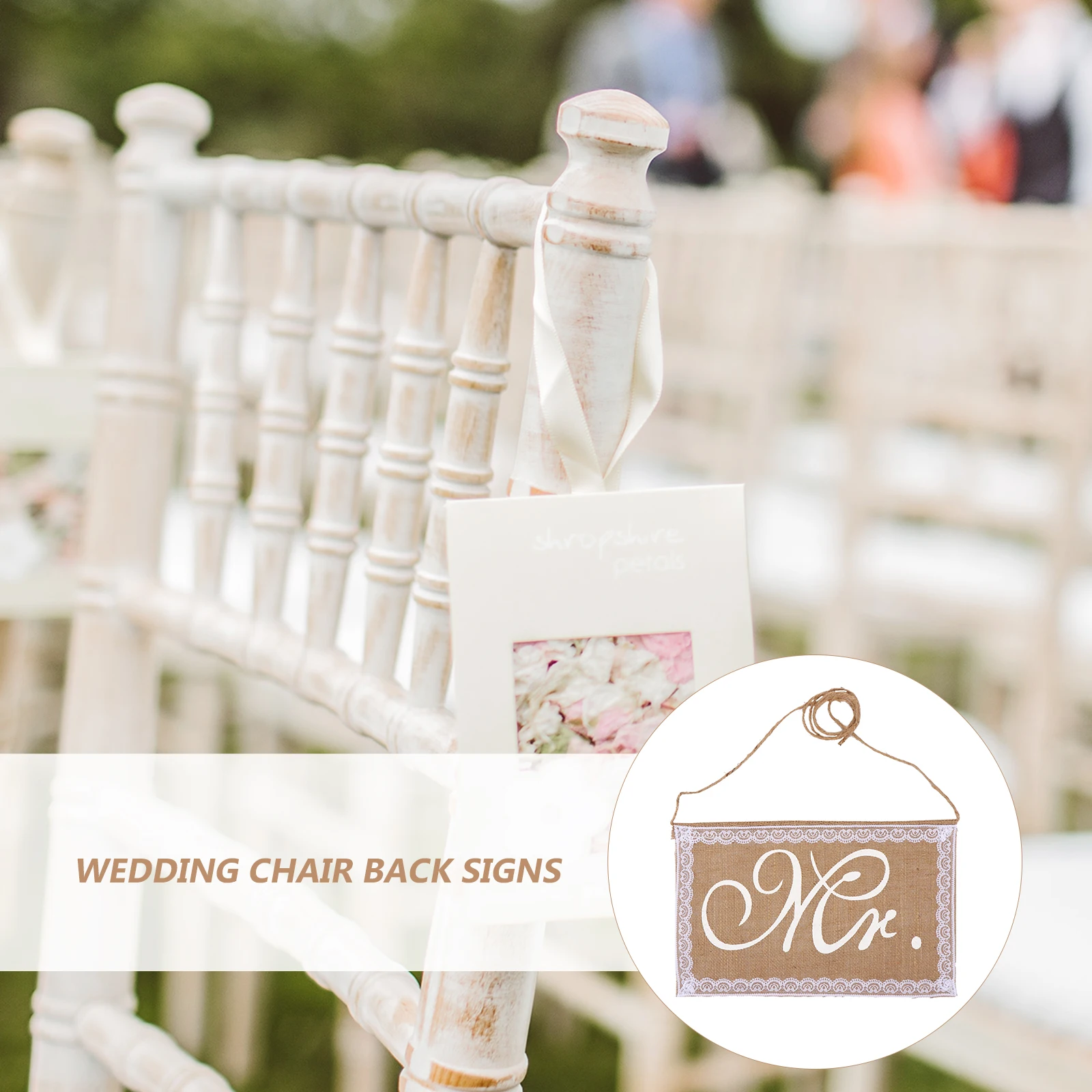 2Pcs Wedding Chair Back Decor Bride Groom Sign Linen Lace Printed Clear Hanging Hemp Rope Seat Identification H held Photo Props
2Pcs Wedding Chair Back Decor Bride Groom Sign Linen Lace Printed Clear Hanging Hemp Rope Seat Identification H held Photo Props