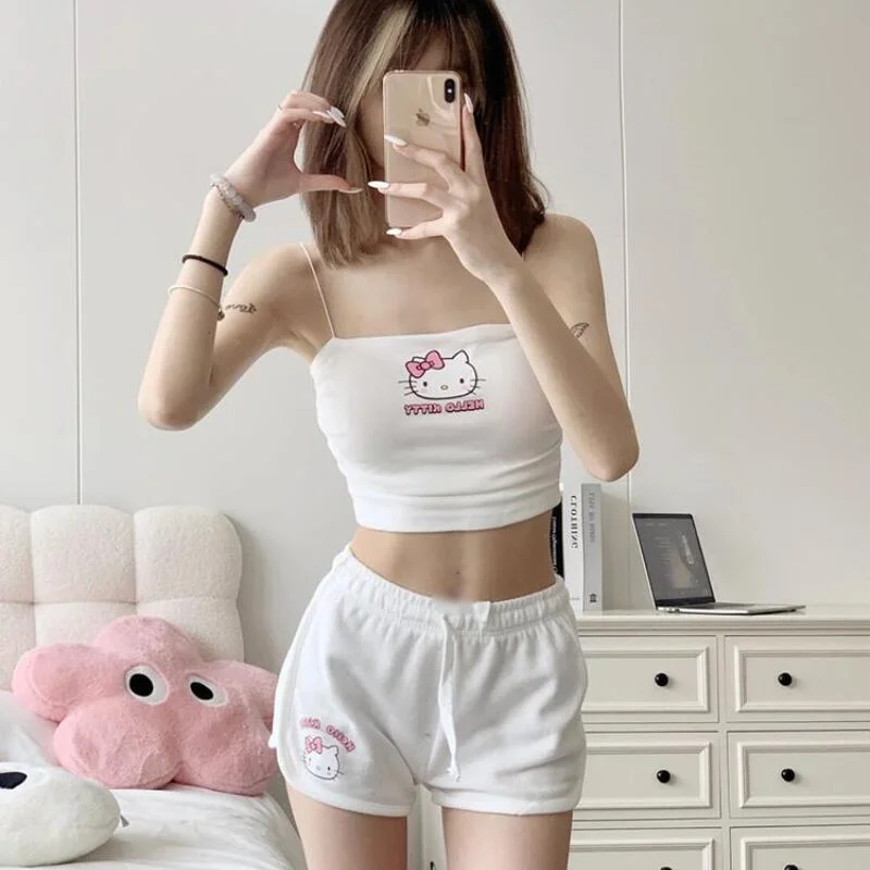Sanrio Pajama Hello Kitty Pyjamas Sling Shorts Sleepwear Summer Pijama Kawaii Nightwear Spicy Girl Negligee Home Clothes 2 Piece
Sanrio Pajama Hello Kitty Pyjamas Sling Shorts Sleepwear Summer Pijama Kawaii Nightwear Spicy Girl Negligee Home Clothes 2 Piece