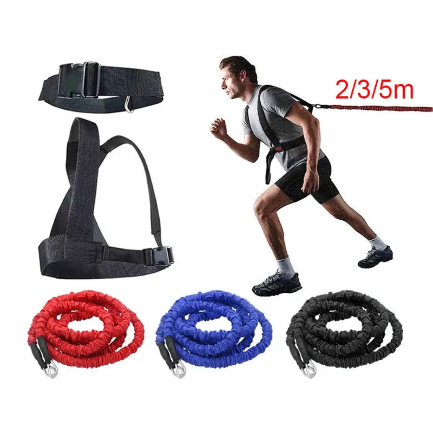 1set 2/3/5m Fitness Equipment Double Resistance Band Training Pull Rope Stretch Rope Track Field Running Explosive Force Jumping
1set 2/3/5m Fitness Equipment Double Resistance Band Training Pull Rope Stretch Rope Track Field Running Explosive Force Jumping