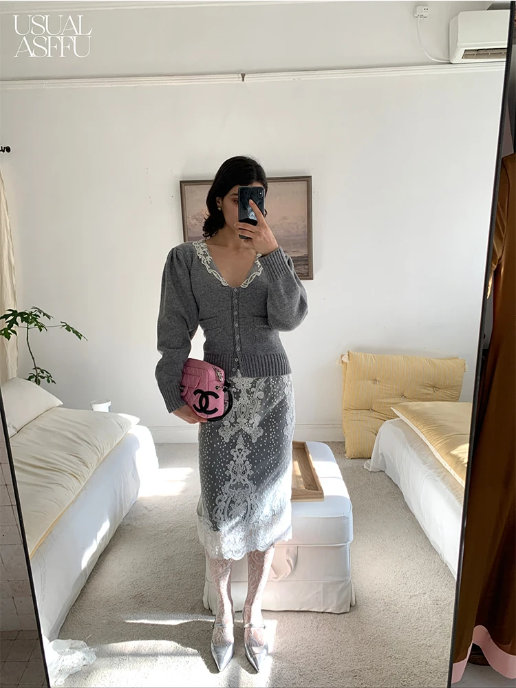 Модный женский вязаный кардиган, весеннее новое поступление, Bubble Sve, большой V-образный вырез с кружевной отделкой, элегантный топ, длинный све
Модный женский вязаный кардиган, весеннее новое поступление, Bubble Sve, большой V-образный вырез с кружевной отделкой, элегантный топ, длинный све