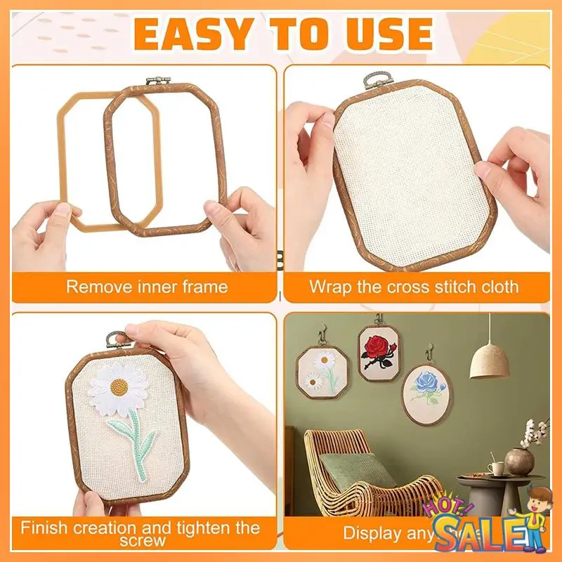 AB68 9Pcs Embroidery Hoops Imitated Wood Display Frame Circle Oval Octagonal For Art Craft Sewing And Hanging Ornaments Decor
AB68 9Pcs Embroidery Hoops Imitated Wood Display Frame Circle Oval Octagonal For Art Craft Sewing And Hanging Ornaments Decor