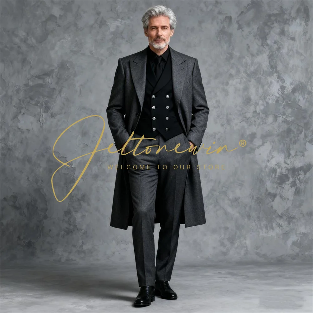 Зимний мужской костюм в стиле ретро, серый шерстяной длинный пиджак, однобортный пиджак, деловая рабочая одежда, свадебный костюм жениха
Зимний мужской костюм в стиле ретро, серый шерстяной длинный пиджак, однобортный пиджак, деловая рабочая одежда, свадебный костюм жениха