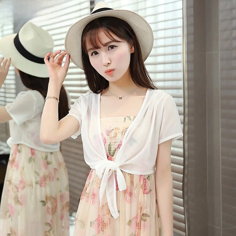 Spring Summer Women's Short Sleeve Shawl Coat V-neck Pure Color Commute Style Thin Cardigan Skirt Outerwear Fashion
Spring Summer Women's Short Sleeve Shawl Coat V-neck Pure Color Commute Style Thin Cardigan Skirt Outerwear Fashion