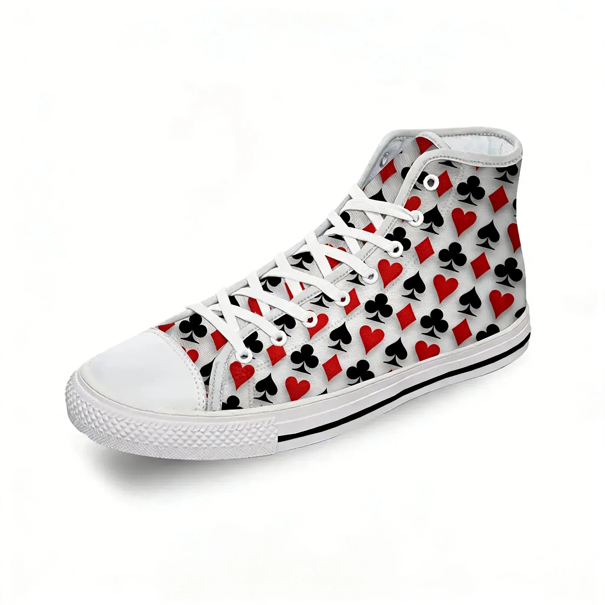 Playing Card Poker Popular Cool White Cloth Fashion 3D Print High Top Canvas Shoes Men Women Lightweight Breathable Sneakers
Playing Card Poker Popular Cool White Cloth Fashion 3D Print High Top Canvas Shoes Men Women Lightweight Breathable Sneakers