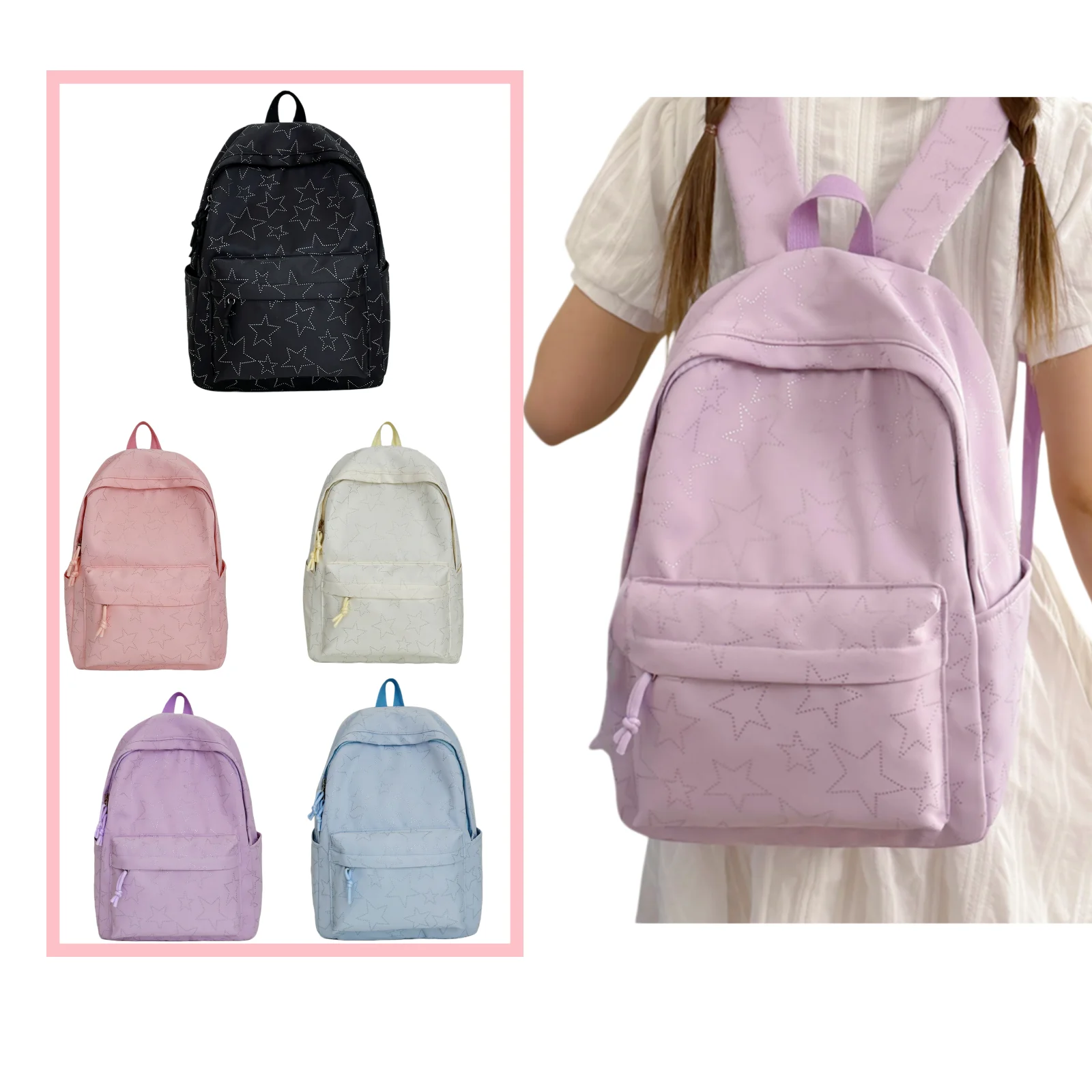 New High Beauty Small Fresh Backpack, Large Capacity Lightweight and Simple Middle School Student Backpack, Outward Travel Bag
New High Beauty Small Fresh Backpack, Large Capacity Lightweight and Simple Middle School Student Backpack, Outward Travel Bag
