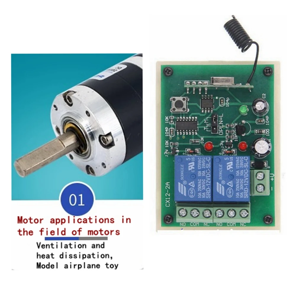 2CH Radio Frequency Wireless Control DC 12V 24V For Electric Curtains Barrier Garage Doors Motor Forward Reverse Rotation
2CH Radio Frequency Wireless Control DC 12V 24V For Electric Curtains Barrier Garage Doors Motor Forward Reverse Rotation