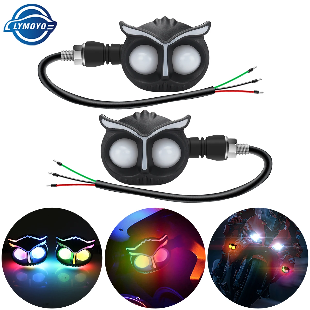 Motorcycle Turn Signal Light Owl Style RGB yellow lamp LED Indicator Dynamic Flashing Running Light Auxiliary Headlight 12V DRL
Motorcycle Turn Signal Light Owl Style RGB yellow lamp LED Indicator Dynamic Flashing Running Light Auxiliary Headlight 12V DRL