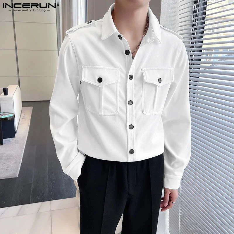 INCERUN Tops 2025 Korean Style Fashion Men's Double Pocket Shoulder Loop Shirt Casual Streetwear Solid Long Sleeved Lapel Blouse
INCERUN Tops 2025 Korean Style Fashion Men's Double Pocket Shoulder Loop Shirt Casual Streetwear Solid Long Sleeved Lapel Blouse