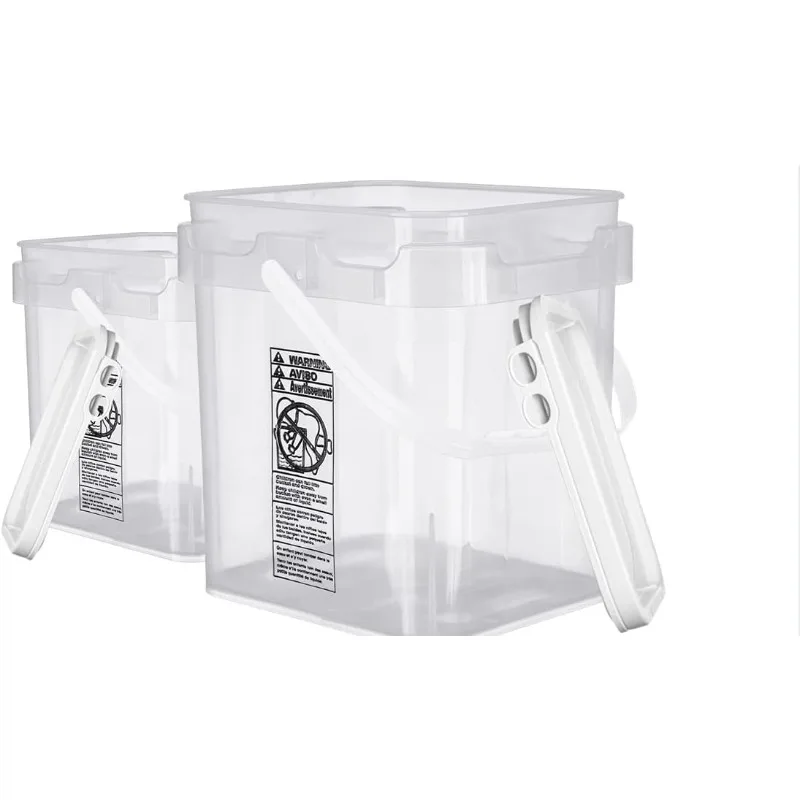 House Naturals 4 Gallon Food Grade Plastic Square Clear Bucket Pail with lid Container (Pack of 2) Made in USA
House Naturals 4 Gallon Food Grade Plastic Square Clear Bucket Pail with lid Container (Pack of 2) Made in USA