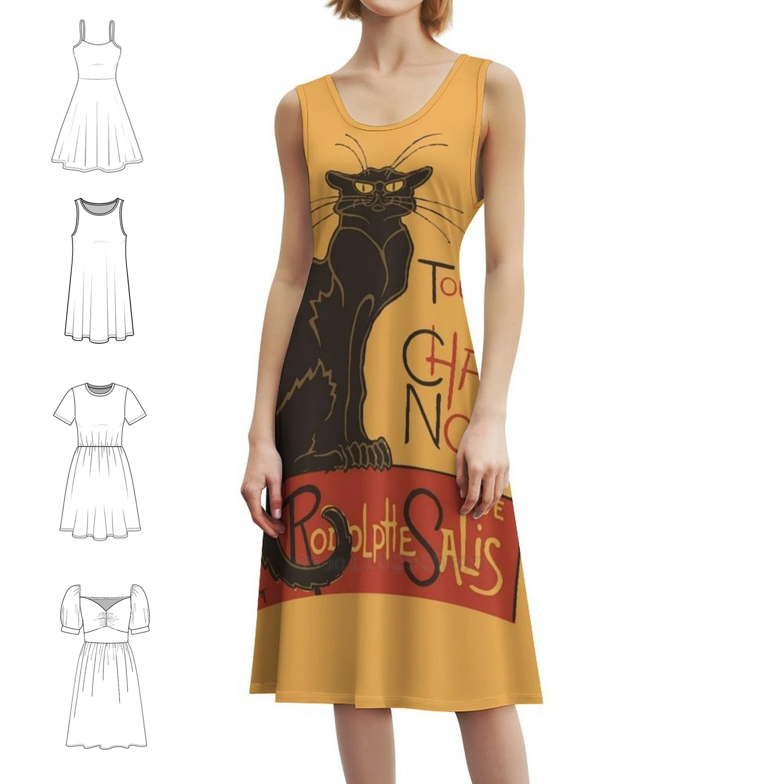 Tournee Du Chat De Rodolphe Salis Vector Женское уличное праздничное платье Модная клубная одежда с принтом для женского чата Le Chat
Tournee Du Chat De Rodolphe Salis Vector Женское уличное праздничное платье Модная клубная одежда с принтом для женского чата Le Chat