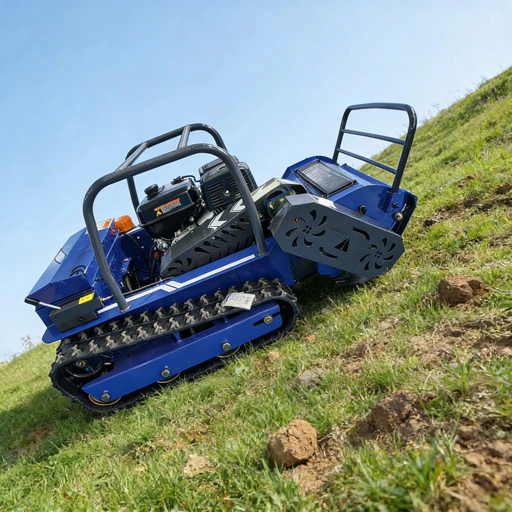 Customized All Terrain Remote Control Crawler Lawn Mower With Tracked Design For Slope Orchard Hillside And Heavy Grass Cutting
Customized All Terrain Remote Control Crawler Lawn Mower With Tracked Design For Slope Orchard Hillside And Heavy Grass Cutting