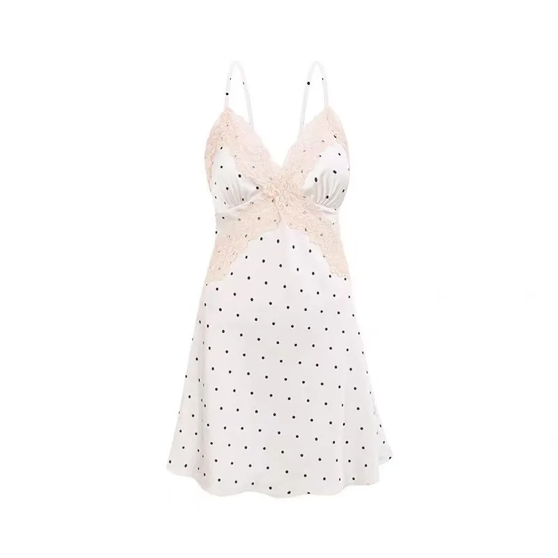 Sexy Pajamas New Style Sweet Girl Camisole Nightdress Home Wear Polka Dot Lingerie Set Pure Desire Casual Style Sets Thin TKX7
Sexy Pajamas New Style Sweet Girl Camisole Nightdress Home Wear Polka Dot Lingerie Set Pure Desire Casual Style Sets Thin TKX7