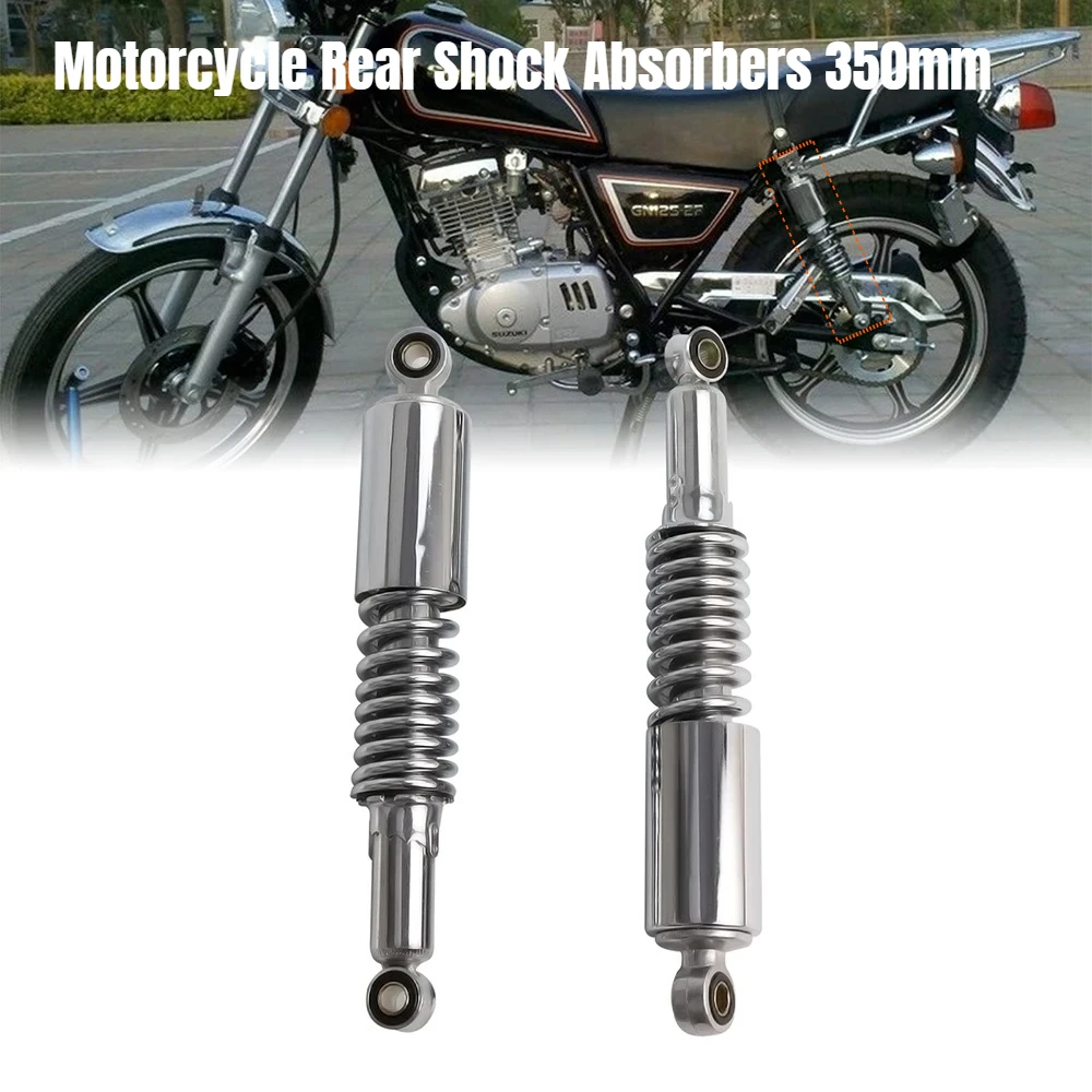 Chrome 350mm Motorcycle Rear Shock Absorber Kit for Yamaha & Honda, CNC Aluminum Suspension Spring Replacement
Chrome 350mm Motorcycle Rear Shock Absorber Kit for Yamaha & Honda, CNC Aluminum Suspension Spring Replacement