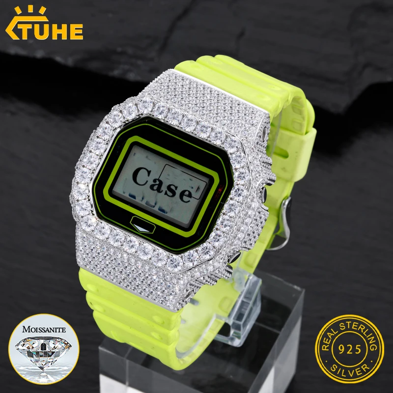 DW-5600 Series Moissanite Watch Case S925 Sterling Silver Watch Iced Out Bezel For Men's Hip Hop Jewelry Watch Accessories
DW-5600 Series Moissanite Watch Case S925 Sterling Silver Watch Iced Out Bezel For Men's Hip Hop Jewelry Watch Accessories