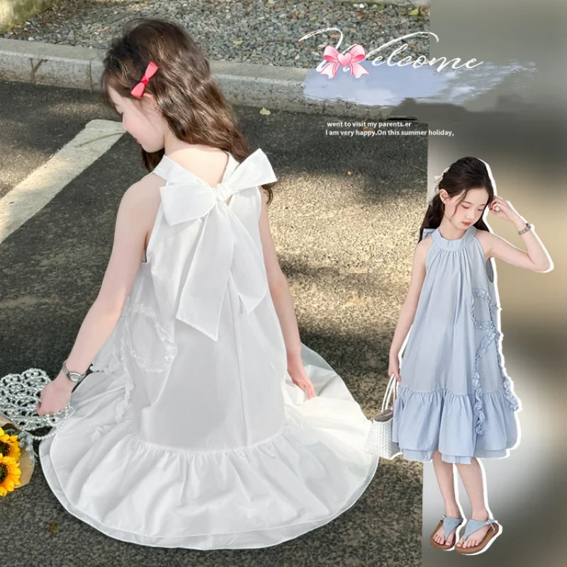 2025 Latest Design Girls' Solid Color Sleeveless Hanging Neck Dress Fashion Frill Leisure Holiday Skirt
2025 Latest Design Girls' Solid Color Sleeveless Hanging Neck Dress Fashion Frill Leisure Holiday Skirt