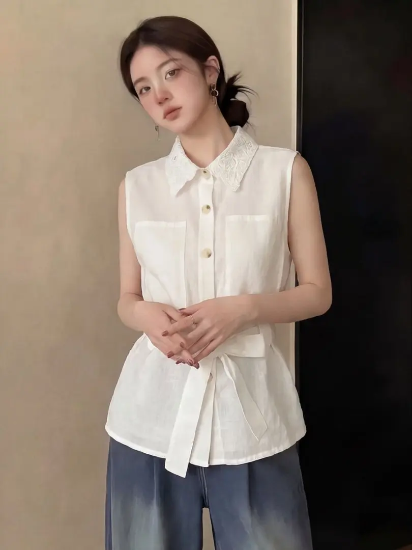 High Intelligence Sensation Sleeveless Shirt Women Summer Waist Inward Workwear Vest Capitalistic Top Fashion Korean Sty...
High Intelligence Sensation Sleeveless Shirt Women Summer Waist Inward Workwear Vest Capitalistic Top Fashion Korean Sty...