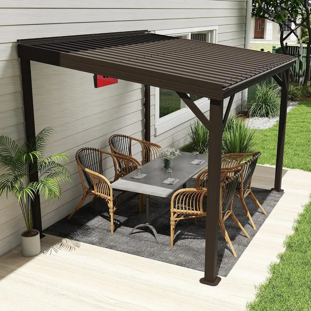 Навесная беседка 8'x10' с жесткой крышей, пристенная пергола с водостоками, оцинкованная стальная крыша, устойчивость к ветру до 60 миль/ч, для улицы, сверхпрочная
Навесная беседка 8'x10' с жесткой крышей, пристенная пергола с водостоками, оцинкованная стальная крыша, устойчивость к ветру до 60 миль/ч, для улицы, сверхпрочная