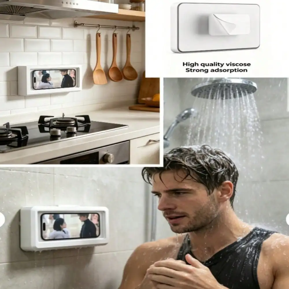 Waterproof And Fog-Proof Phone Mount | Wall-Mounted Design With No Drilling Required, 360° Rotating Touchscreen Case | Perfect For Cooking In The Kitchen And Showering In The Bathroom | Compatible With Various Phone Sizes, Supports Screens Up To 6.8 Inche
Waterproof And Fog-Proof Phone Mount | Wall-Mounted Design With No Drilling Required, 360° Rotating Touchscreen Case | Perfect For Cooking In The Kitchen And Showering In The Bathroom | Compatible With Various Phone Sizes, Supports Screens Up To 6.8 Inche
